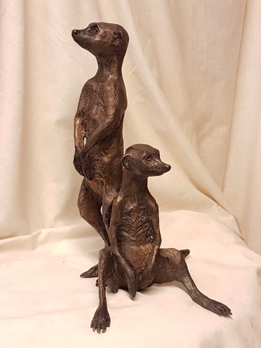 Suricates sculpture bronze - sculpture,