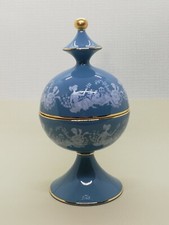 Boite ancienne en céramique Italienne bleu et blanche