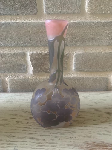 Vase soliflore gallé décor