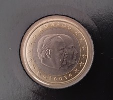 PIECE MONNAIE 1 EURO MONACO 2003 PRINCE RAINIER III NEUVE UNC DU ROULEAU