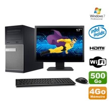 Lot PC Tour DELL 3010 MT G2020 Graveur 4Go 500Go HDMI Wifi W7 + Ecran 17"