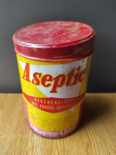 Ancienne boite tôle aseptic - ancienne,