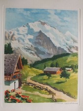 Maurice Ménardeau - gravure tirage ancien Montagne La Route signée