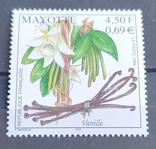 Timbre mayotte vanille - de,
