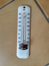 Ancien Thermomètre à mercure plaque émaillée fonctionne parfaitement vintage 50s