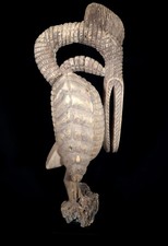 Art Africain - Ancien Calao Kalao Senoufo Senufo Hornbill sur Socle - 72 Cms +++