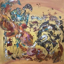 Tableau Corrida Tauromachie Taureau Peinture Sur Toile Neuf Œuvre Originale 4040