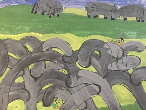 Belle peinture 1970 papier - peinture,