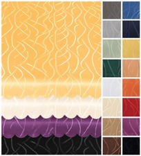 Nappe 160 CM Ø Rond Structure Damassé Rayures Derniere aux Taches