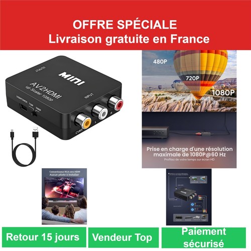 Convertisseur rca vers hdmi - vers,