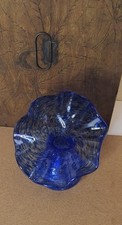 Superbe vase bleu cobalt en verre signé