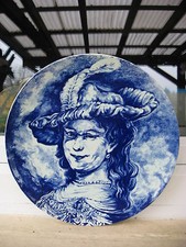 ASSIETTE MURALE FAÏENCE DE DELFT Décor LA LOUVIERE 28,5 cm
