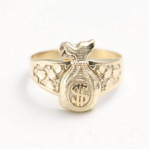Bague pépite sac argent - pépite, d’argent