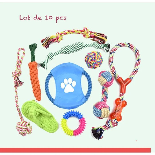 Lot jouets corde chien - 10,