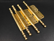 H 155mm, Lot de 4 fiches à larder en Laiton,Charnière,Gond, Porte, Meuble Ancien