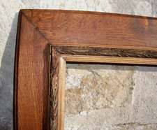 cadre XIXème en bois massif bords dorés 68X 57,5 cm Feuil 54 X 43 cm