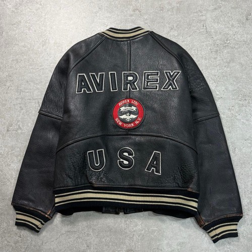 Avirex blouson cuir avec - en,