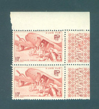 1946 France - Timbres de Bienfaisance des PTT - 1 Paire YT N°51 10fr., rouge...