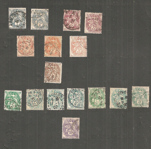 Lot timbres type blanc - de,