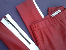 Pantalon EACH x OTHER cuir rouge et blanc COMME NEUF taille XS