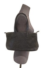 Très Beau Et Authentique Sac Cuir Tressé Noir Dragon 