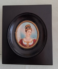 Miniature peinte ancienne dame