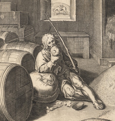 1733 gravure emblême avare - gravure,