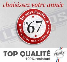 Stickers Autocollant Vignette decal Fiscale année voiture de collection CRIT'AIR