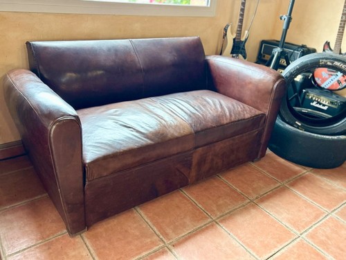 Canapé convertible cuir art - canapé,