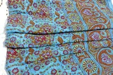 ANCIEN TISSU VINTAGE A L'INDIENNE COTON HIPPIE 1960 "India Madras - Bedspread"