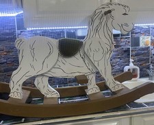 Lion Blanc a bascule artisanal peint à la main . - pièce unique 