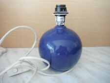 PIED  DE LAMPE  FORME BOULE EN FAIENCE  BLEU MARINE + FIL + INTERUPTEUR