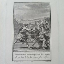 Gravure XVIIIè 1787 La Princesse de Babylone VOLTAIRE Moreau gravé par Simonet