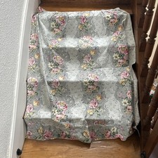 Rideau tissu ancien fleurs