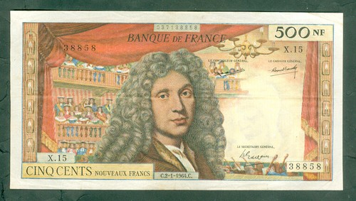 Rare billet 500nf - rare, moliÈre