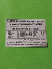 PUBLICITE NOREV GRAND RALLYE MERCEDES COMPETITION MINIATURE VOITURE 1958- ( C0 )