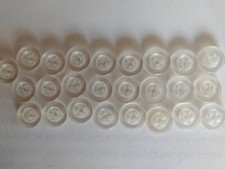 25 boutons blanc 4 trous 10mm