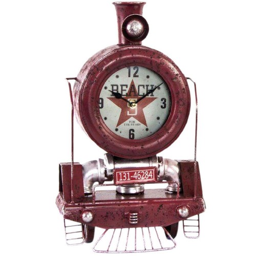 Pendule métal rouge forme - pendule,