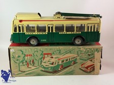 JOUET ANCIEN JOUSTRA 444 TROLLEY GEANT MECANIQUE VERS 1950 40CM