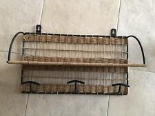 1 Porte Manteau 3 Patères et 1 Étagère Fer Et Rotin 1950 Mathieu Mategot