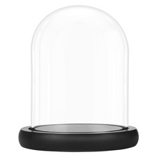 Belle Vous Cloche en Verre avec Socle Noir en Bois - 19,5 cm de Haut - Mini