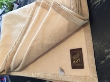 Superbe  Grande Couverture Beige 100% Cachemire Brun De Vian Tiran +2000€