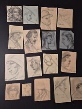 ensemble 70 portraits croquis caricature dessin pris sur le vif années 20