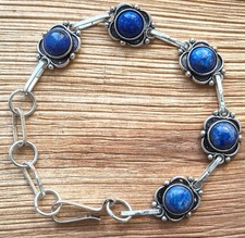 Ravissant bracelet en pierre précieuse lapis-lazuli 1 pièce en argent sterlin...