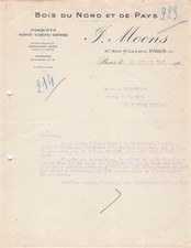75 PARIS scierie J MOENS 1926