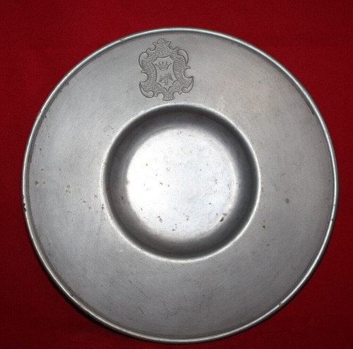 Assiette etain armoirie - etain,