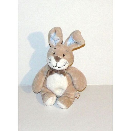 Doudou lapin blanc bleu - lapin,