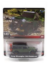 1:43 Hot Wheels Premium 2025 Réal Riders HWT19 Jeep Wrangler 392 Rubicon Vert