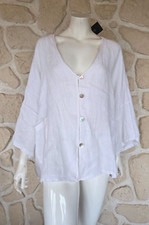 Veste oversize blanche en lin