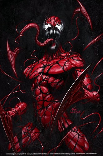 Carnage black white and blood - white,